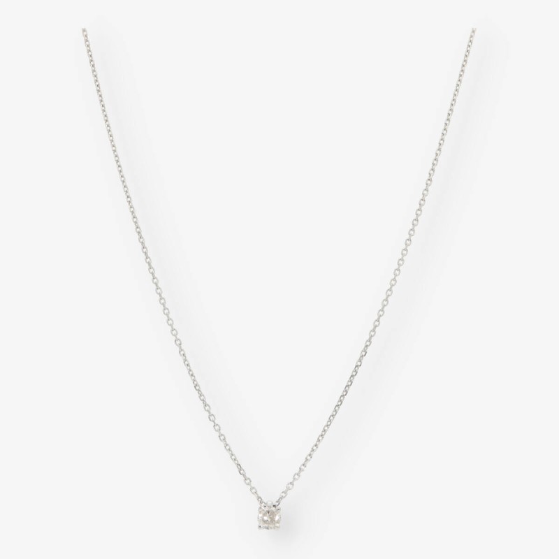 Colgante en oro blanco 18kt con brillante NUEVO 0,45