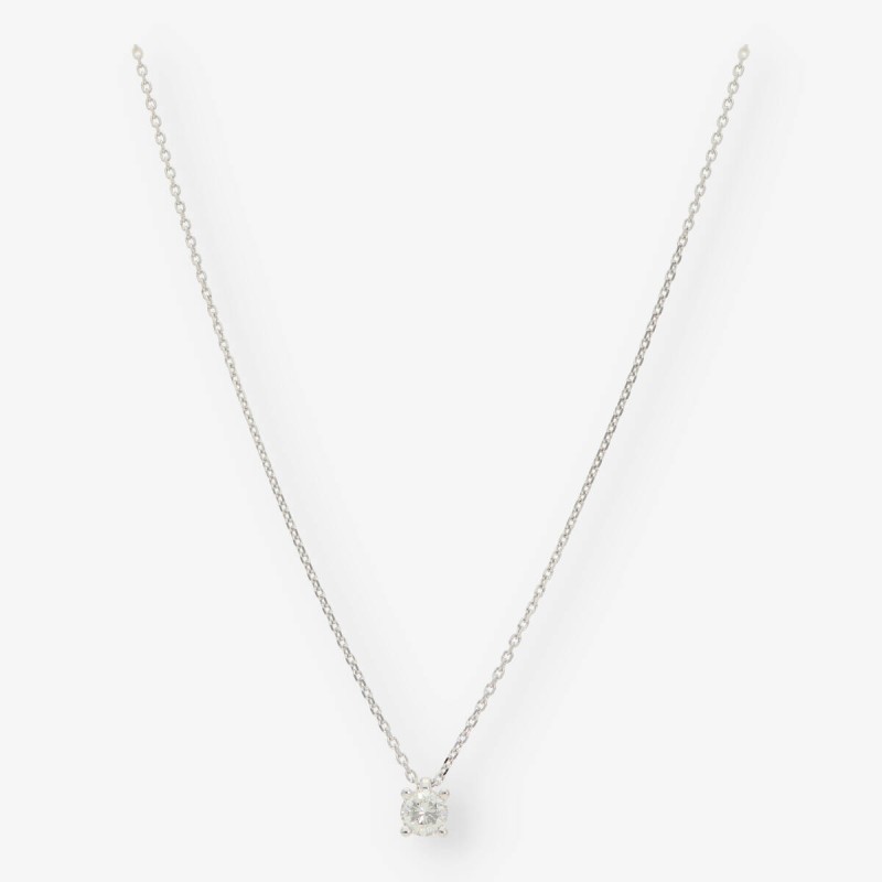 Colgante en oro blanco 18kt con brillante NUEVO 0,50
