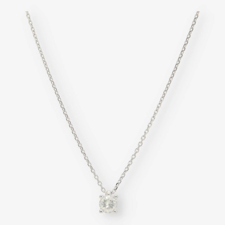 Colgante en oro blanco 18kt con brillante NUEVO 0,50