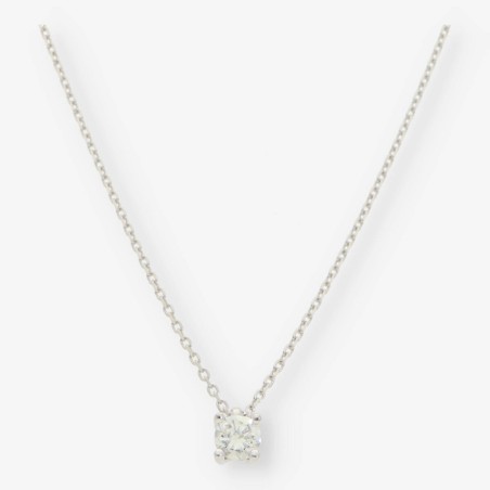 Colgante en oro blanco 18kt con brillante NUEVO 0,60