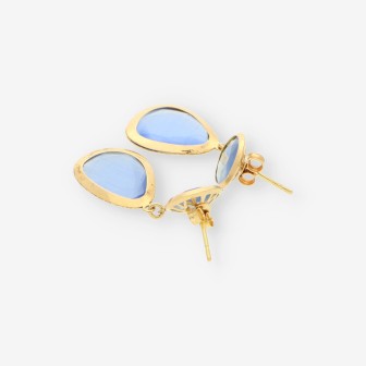 Pendientes oro piedra azul
