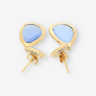 Pendientes oro piedra azul