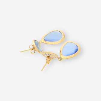 Pendientes oro piedra azul