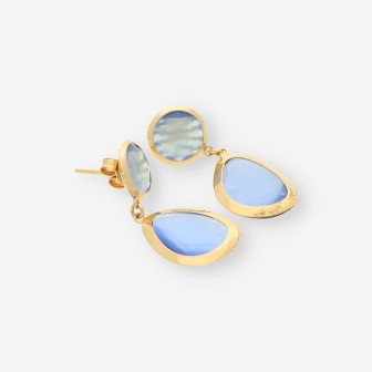 Pendientes oro piedra azul