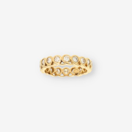 Anillo alianza oro y brillantes