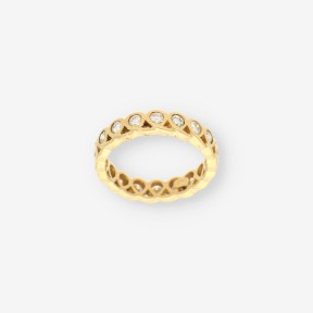 Anillo alianza oro y brillantes