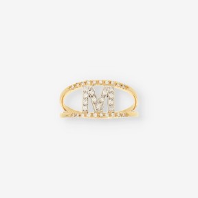 Anillo M oro y brillantes