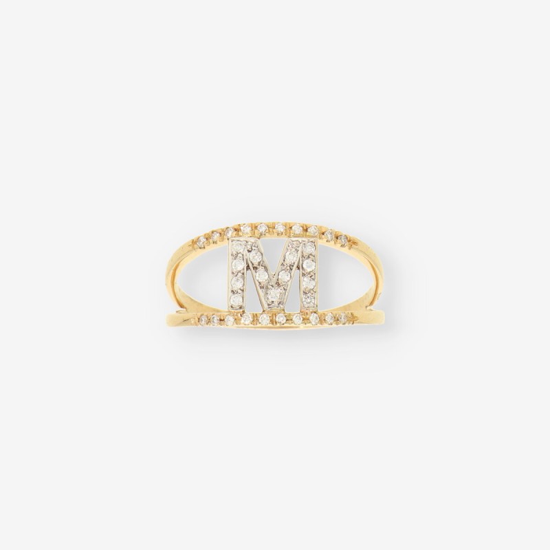 Anillo M oro 18kt y brillantes