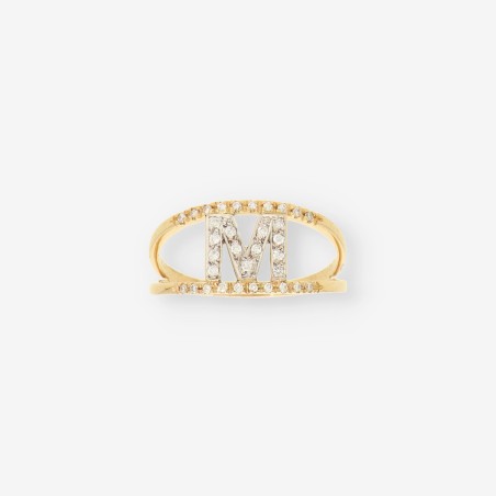 Anillo M oro y brillantes