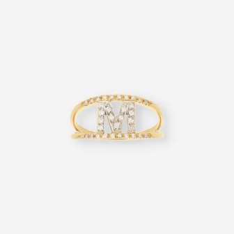 Anillo M oro y brillantes