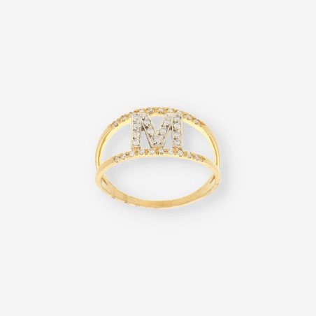 Anillo M oro 18kt y brillantes