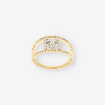Anillo M oro y brillantes