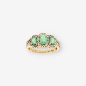 Anillo oro Esmeralda y brillantes