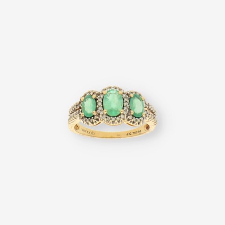 Anillo oro Esmeralda y brillantes