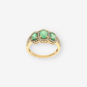 Anillo oro Esmeralda y brillantes