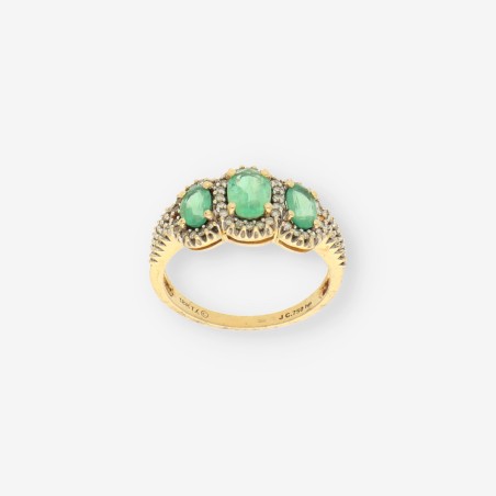 Anillo oro Esmeralda y brillantes