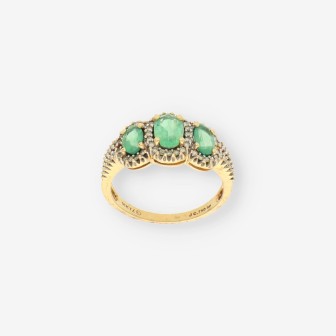 Anillo oro Esmeralda y brillantes