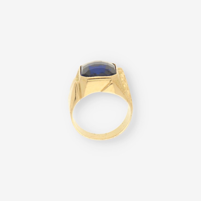 Anillo oro p. azul