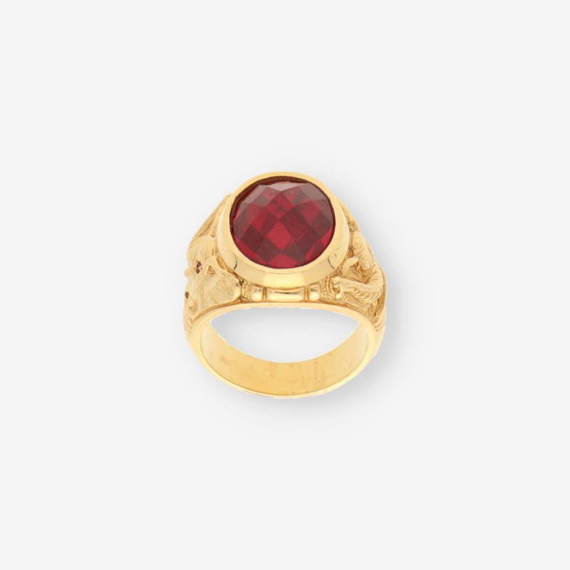 Anillo oro p.roja