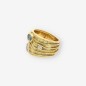 Anillo piedra azul y  naranja en oro 18kt con brillantes