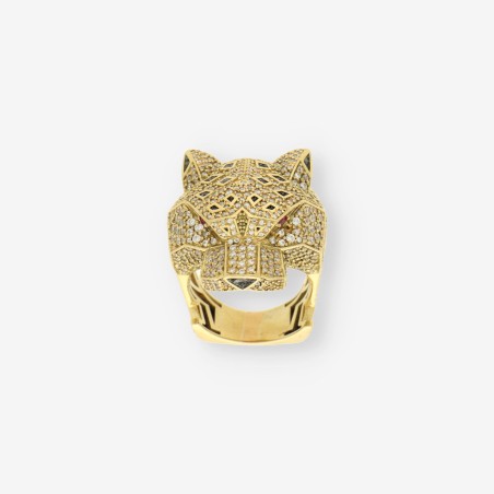 Anillo pantera oro