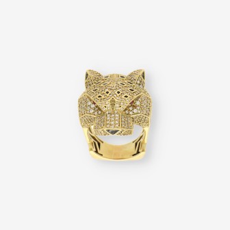 Anillo pantera oro