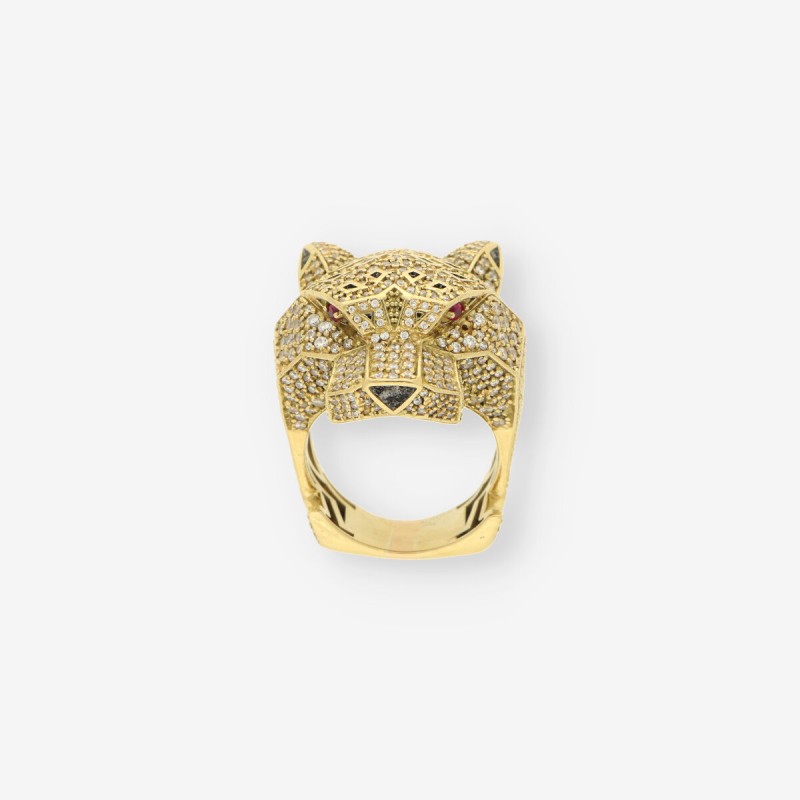 Anillo pantera oro