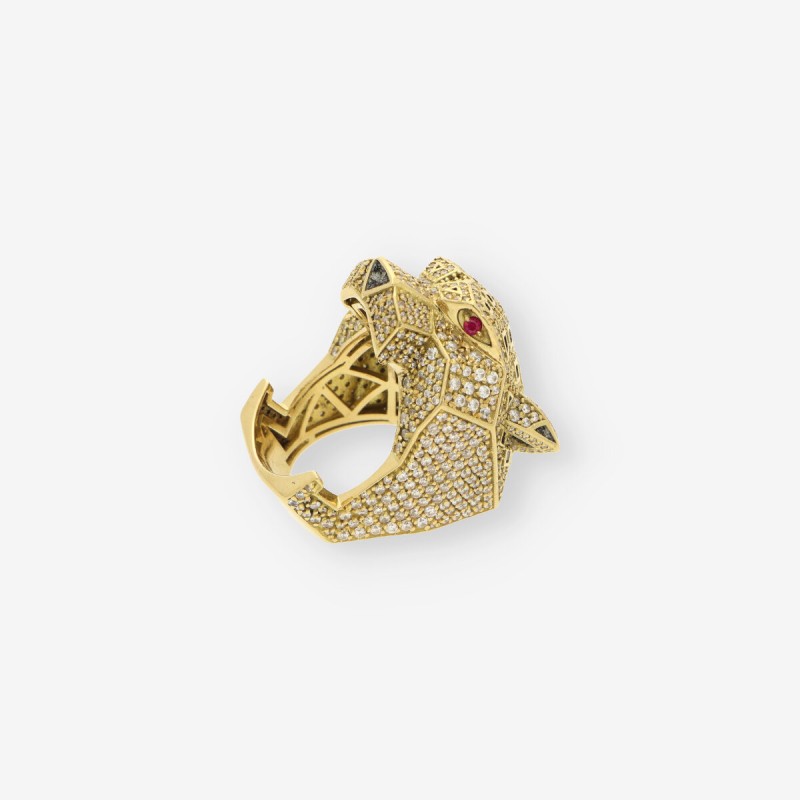 Anillo pantera oro
