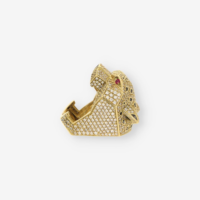Anillo pantera oro