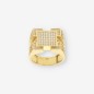 Anillo sello en oro 18kt y circonitas
