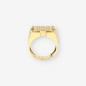Anillo sello en oro 18kt y circonitas