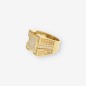 Anillo sello en oro 18kt y circonitas