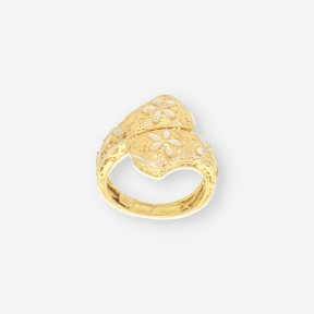 Anillo oro 18kt blanco y amarillo