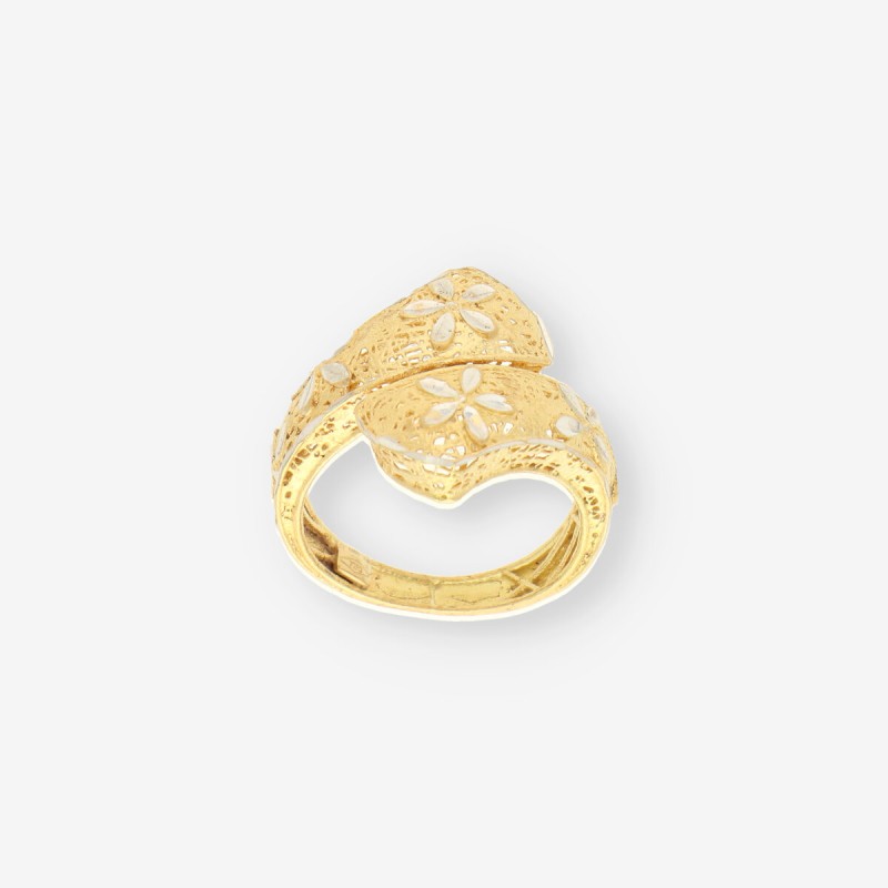 Anillo oro blanco y oro amarillo