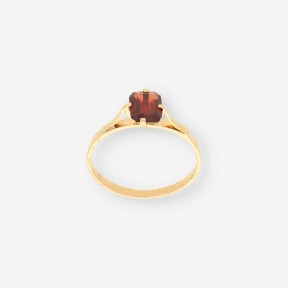 Anillo oro 18k y piedra roja