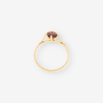 Anillo oro y piedra roja