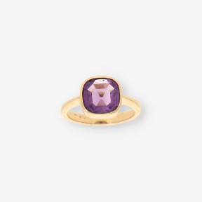 Anillo oro piedra lila