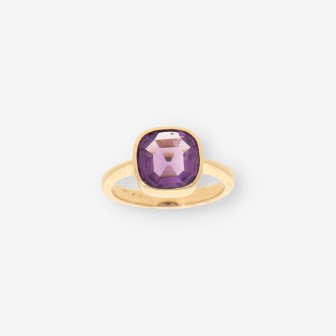 Anillo oro piedra lila