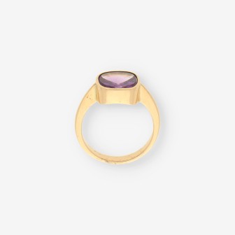 Anillo oro piedra lila