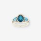Anillo oro blanco 18kt piedra azul y brillantes