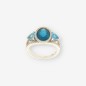 Anillo oro blanco 18kt piedra azul y brillantes