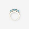 Anillo oro blanco p. azul y brillantes