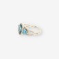 Anillo oro blanco 18kt piedra azul y brillantes