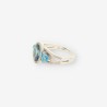Anillo oro blanco p. azul y brillantes