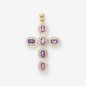 Cruz oro 18kt amatista y brillantes
