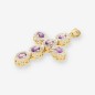 Cruz oro 18kt amatista y brillantes