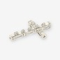 Colgante cruz oro blanco 18kt y brillantes