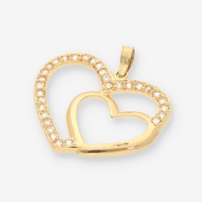 Colgante corazón de oro amarillo 18kt