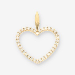Colgante corazÃ³n oro y bri
