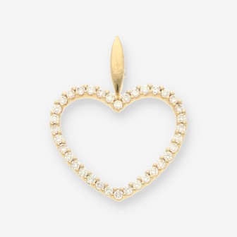 Colgante corazÃ³n oro y bri